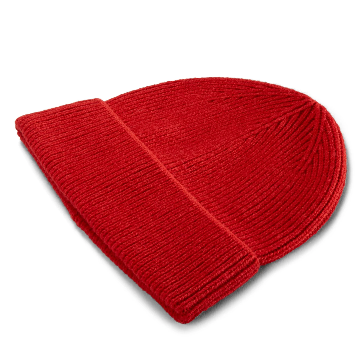 Montagna | Cherry Red Chunky Knitted Rib Beanie - Image 6