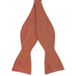 Rust Polka Dot Silk Self-Tie Bow Tie