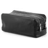 Jasper | Black Double Zip Leather Wash Bag