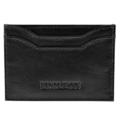 Black Leather Card Holder With RFID Blocker
