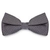 Dark Grey & White Polka Dot Silk Pre-Tied Bow Tie
