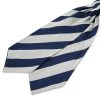 Navy Blue & Ivory Striped Silk Cravat
