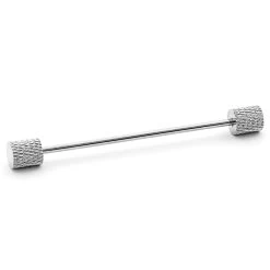 Silver-Tone Engraved Collar Bar