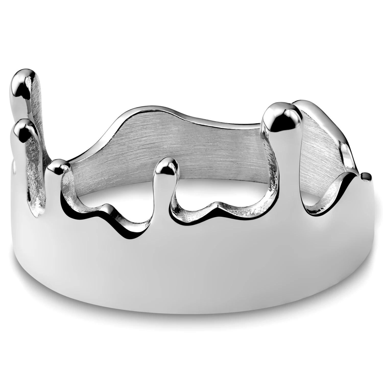 Fahrenheit | 12 Mm Silver-Tone Stainless Steel Melting Ring - Image 5