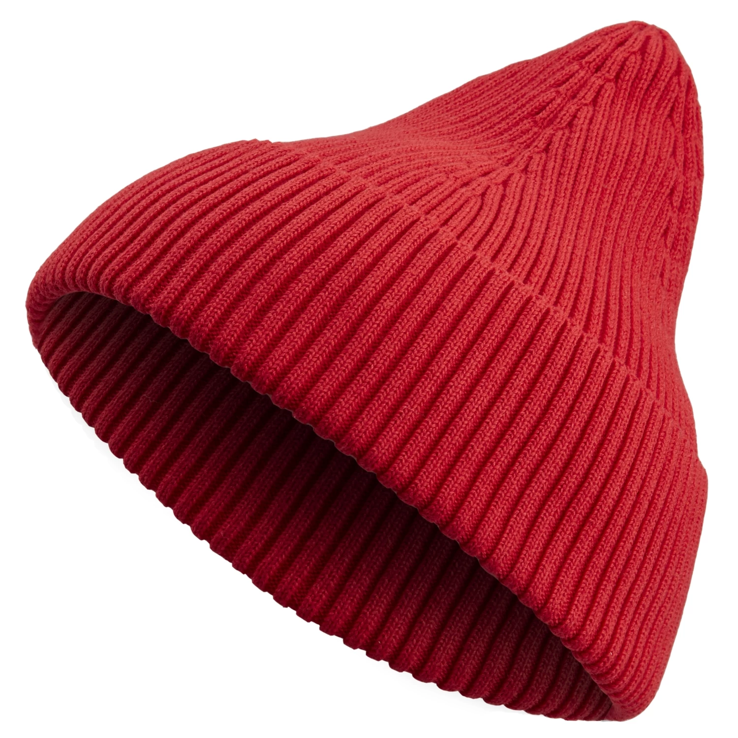 Kite | Cherry Red Lightweight Organic Cotton Chunky Knitted Rib Beanie