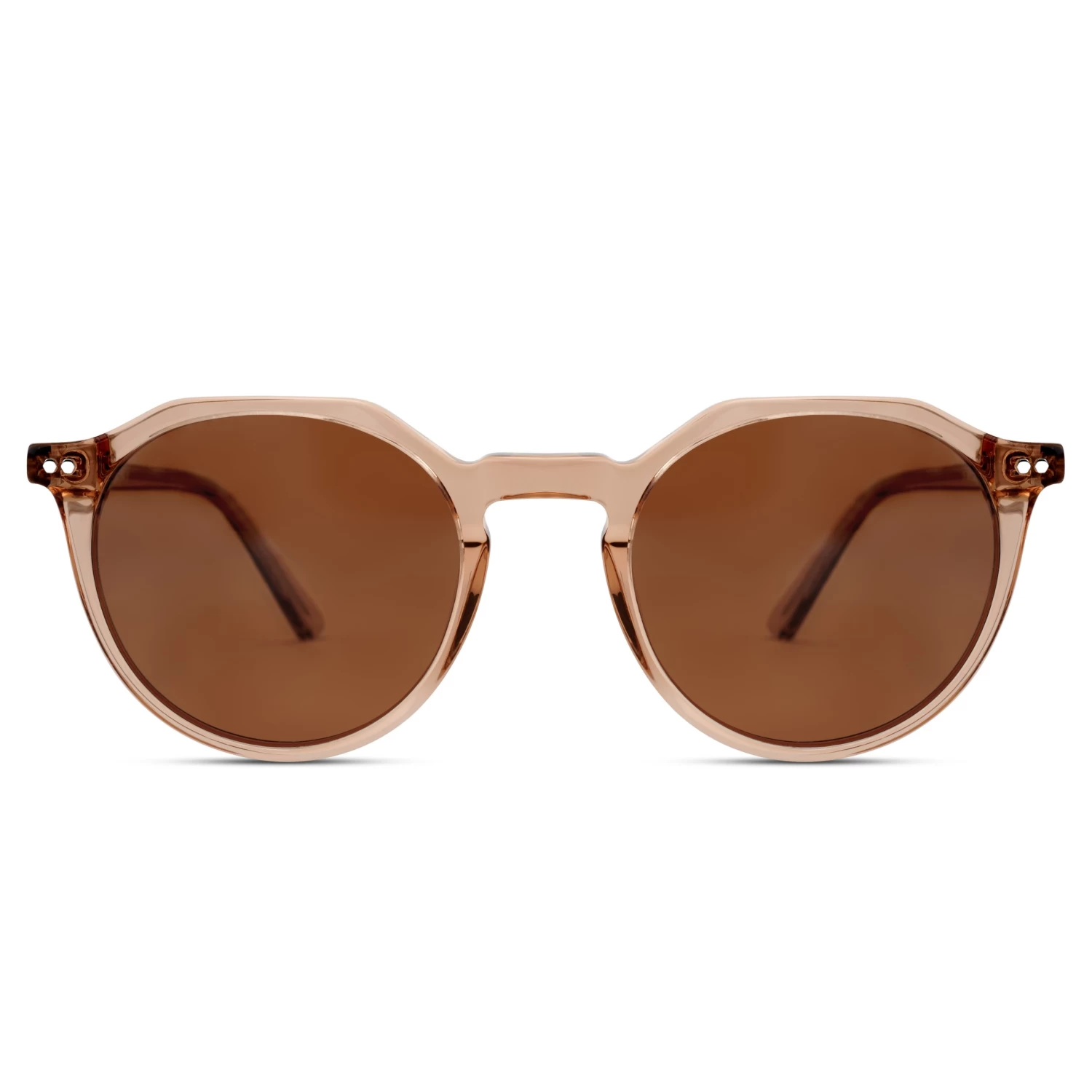 Occasus | Round Translucent Horn-rimmed Polarized Sunglasses