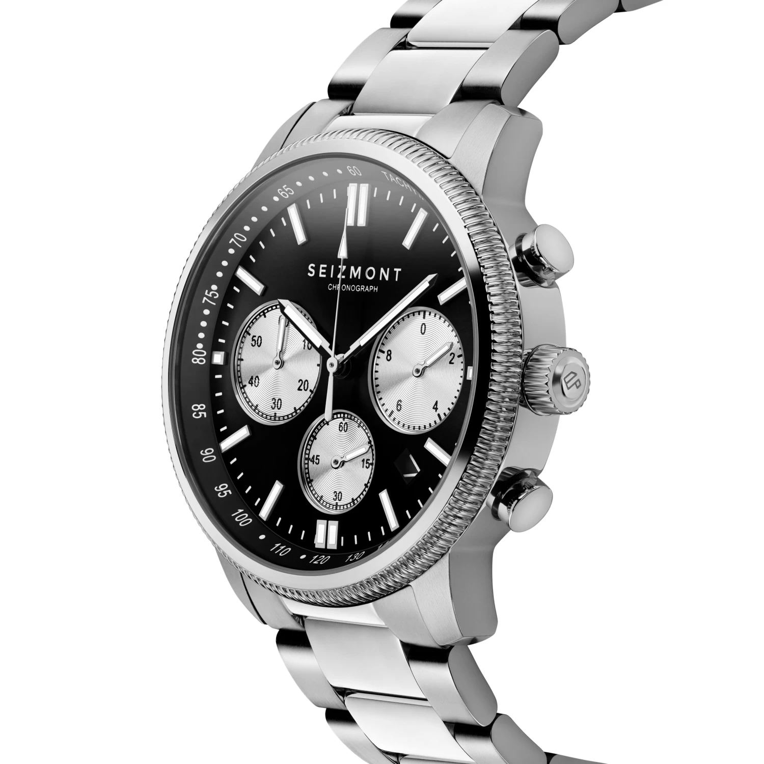 Chronum | Silver-tone And Black Stainless Steel Chronograph Watch - Image 2