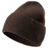 Dark Brown Recycled Wool Cuffed Beanie