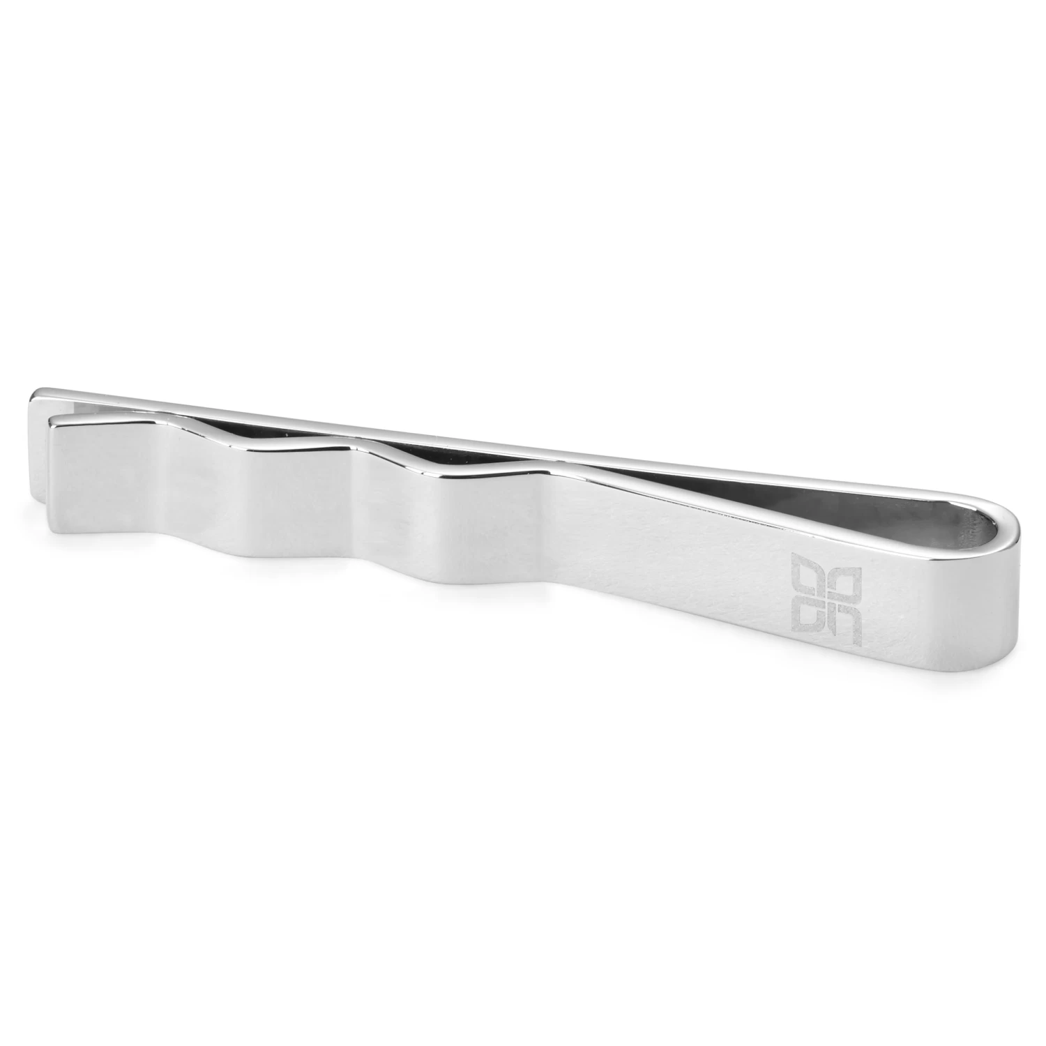 Geo Remix | Silver-Tone & Mother Of Pearl Stone Stainless Steel Tie Bar - Image 3