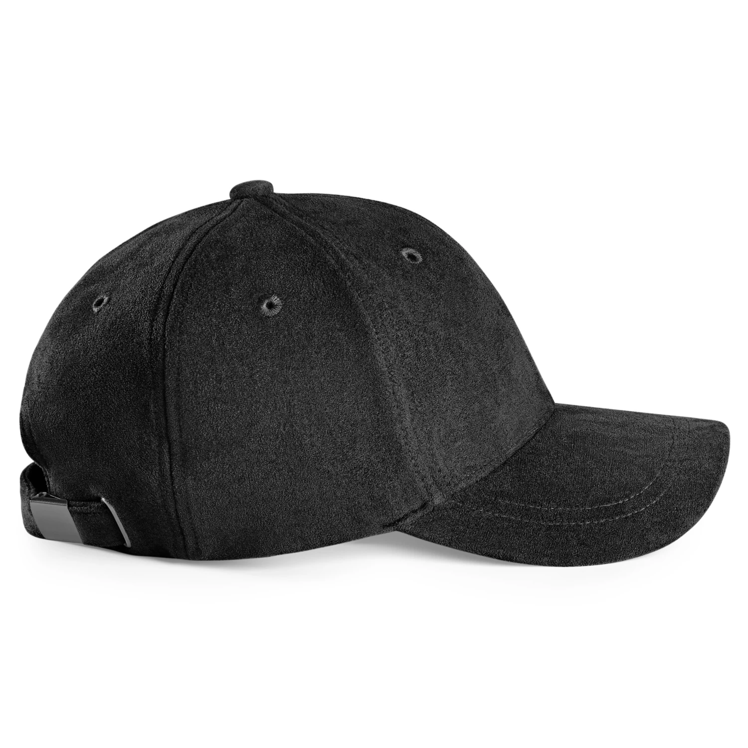 Lacuna | Black Faux Suede Baseball Cap - Image 3
