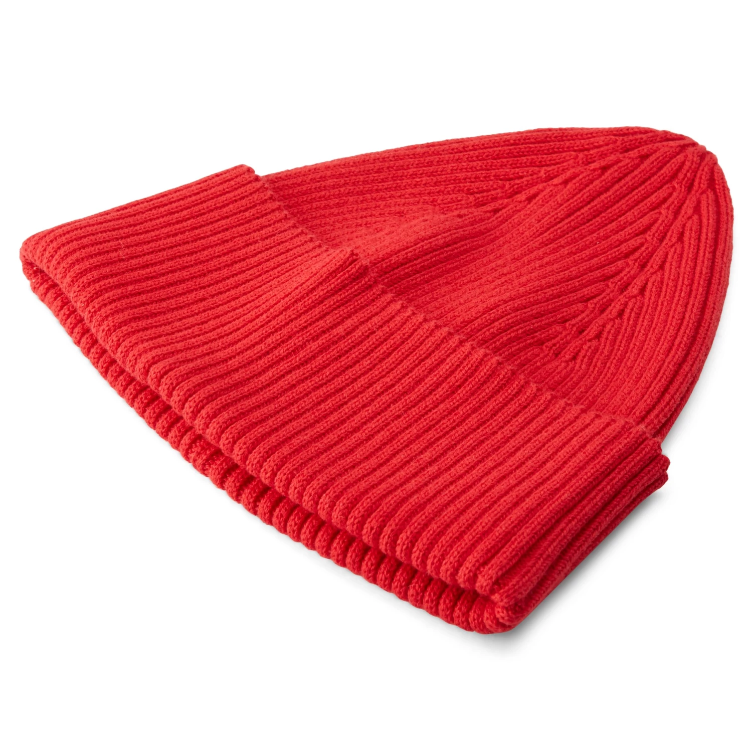 Kite | Cherry Red Lightweight Organic Cotton Chunky Knitted Rib Beanie - Image 3