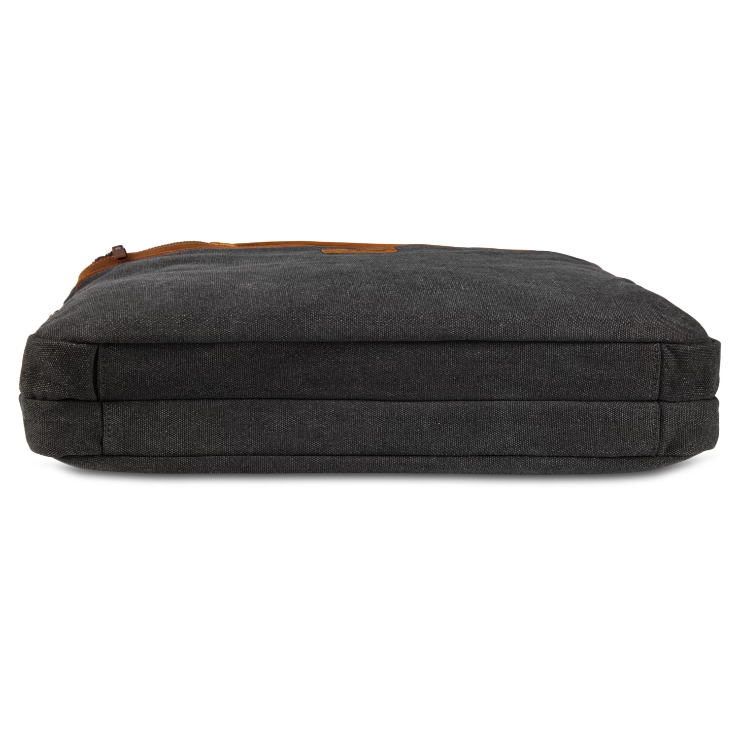 Tarpa | Grey Canvas & Tan Leather Laptop Bag - Image 4