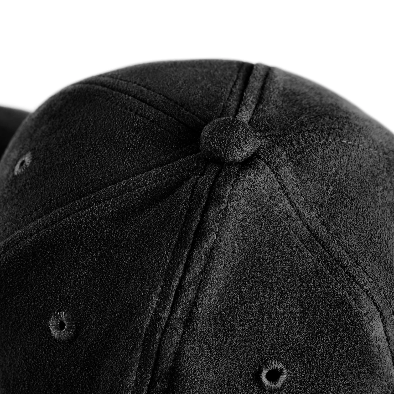 Lacuna | Black Faux Suede Baseball Cap - Image 5