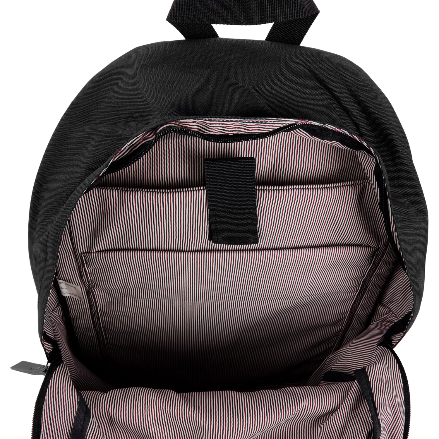 Lewis | Black Polyester & Faux Leather Simple Backpack - Image 8