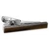 Ebony Wood & Metal Tie Clip