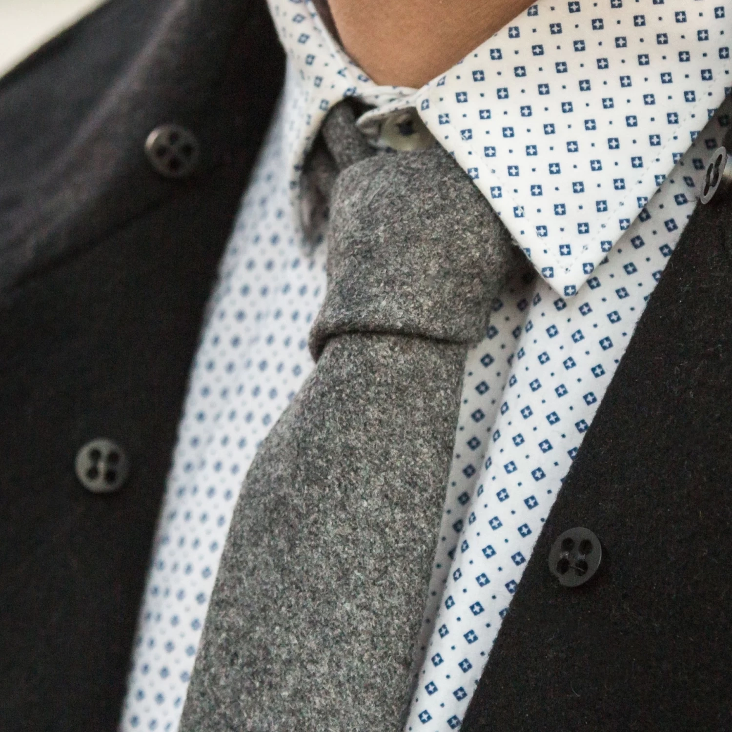 Grey Cashmere Wool Tie - Image 7