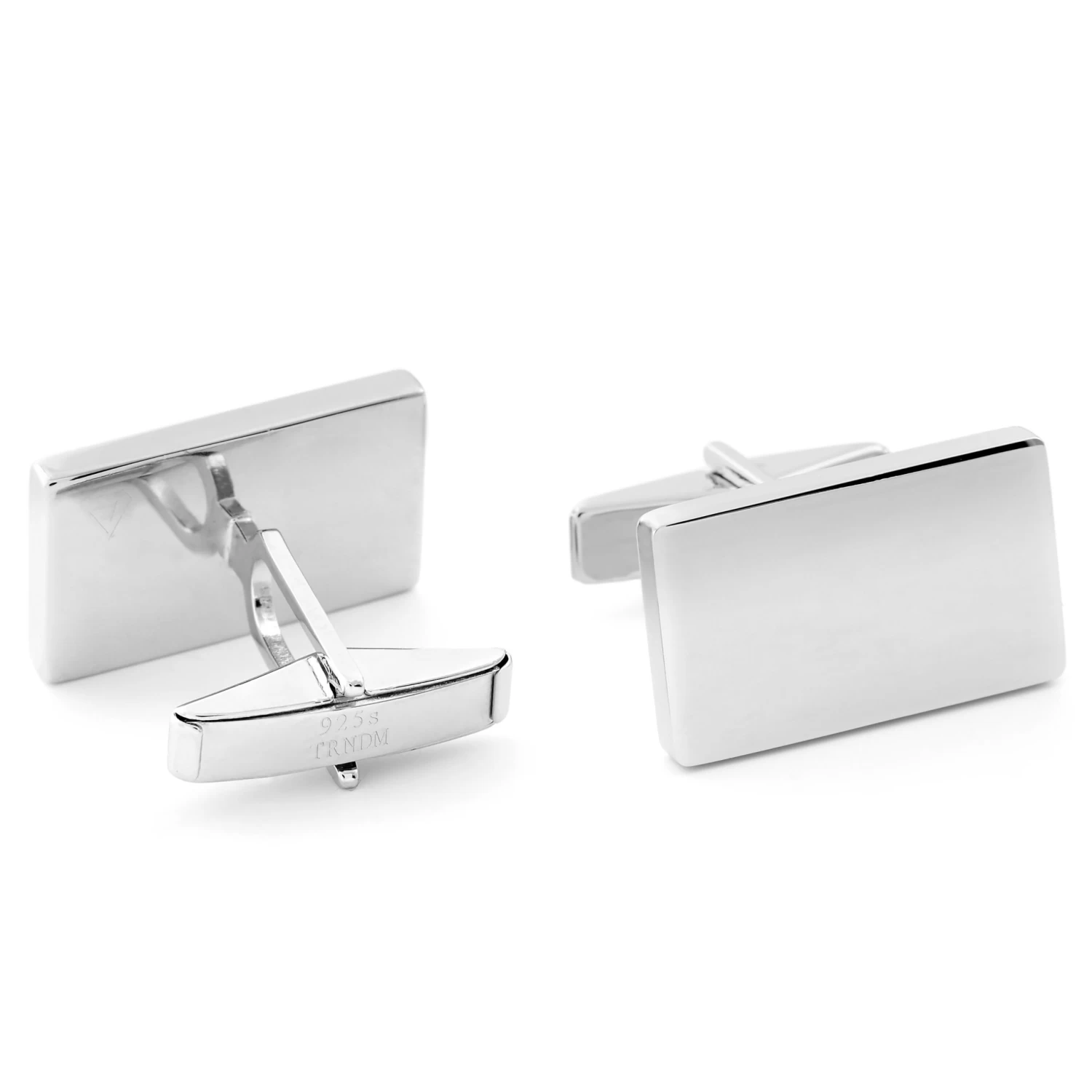 Silver 925s Classic Cufflinks & Tie Clip Set - Image 4
