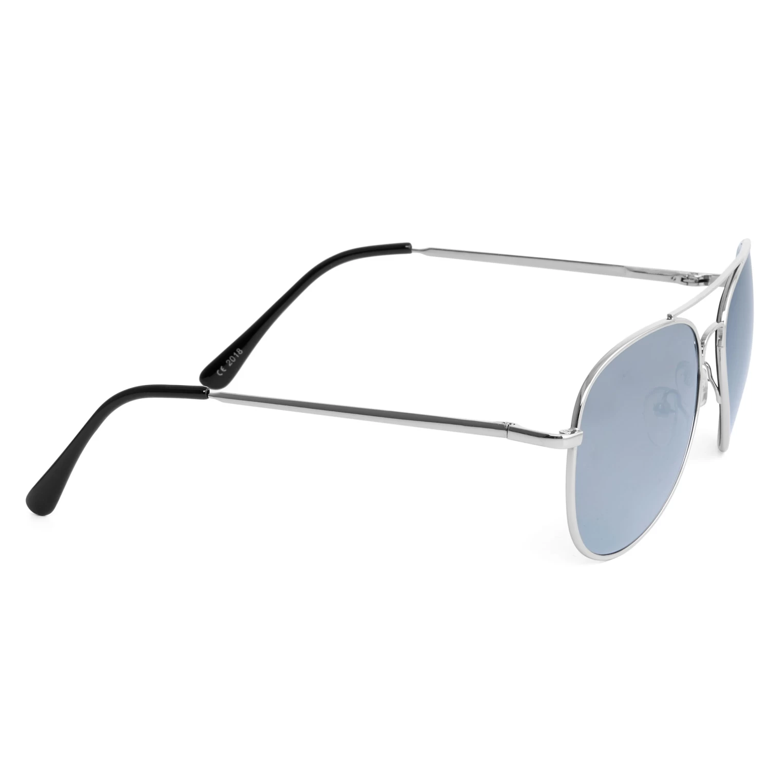 Silver-Tone & Smoke Grey Aviator Sunglasses - Image 3
