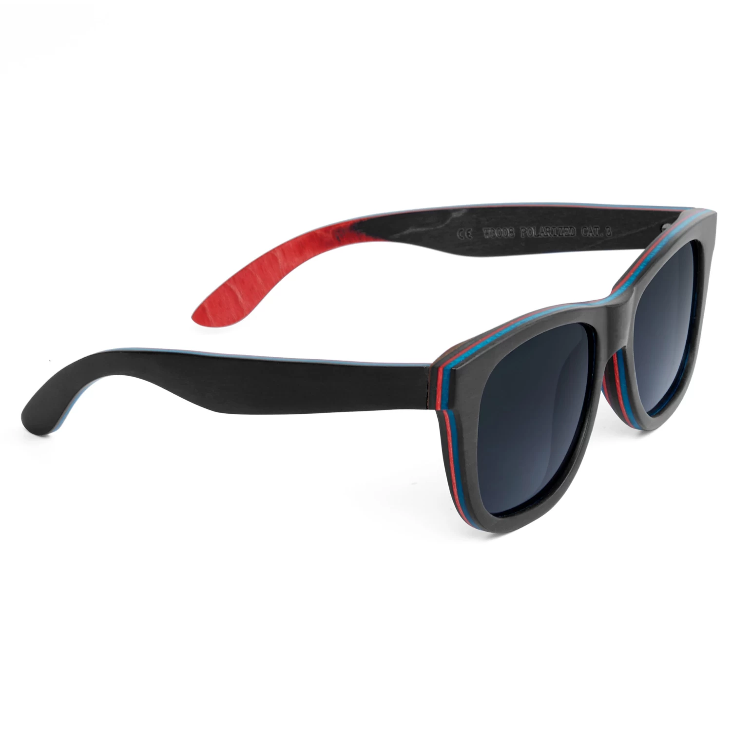 Black Skateboard Wood Polarized Sunglasses - Image 3