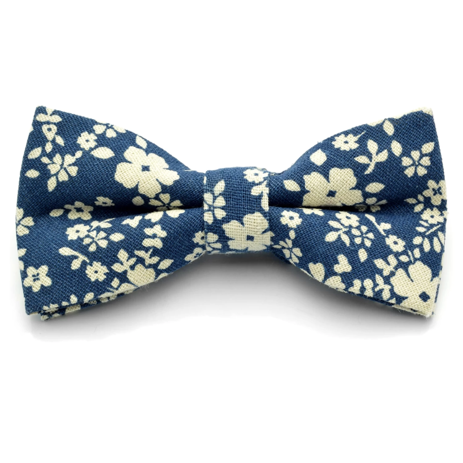 Azure Blue & White Floral Pre-Tied Bow Tie