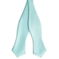 Baby Blue Self-Tie Satin Diamond Tip Bow Tie