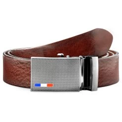 Vintage Brown Full Grain Leather Auto-lock Belt