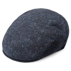 Fido | Deep Blue Patterned Flat Cap