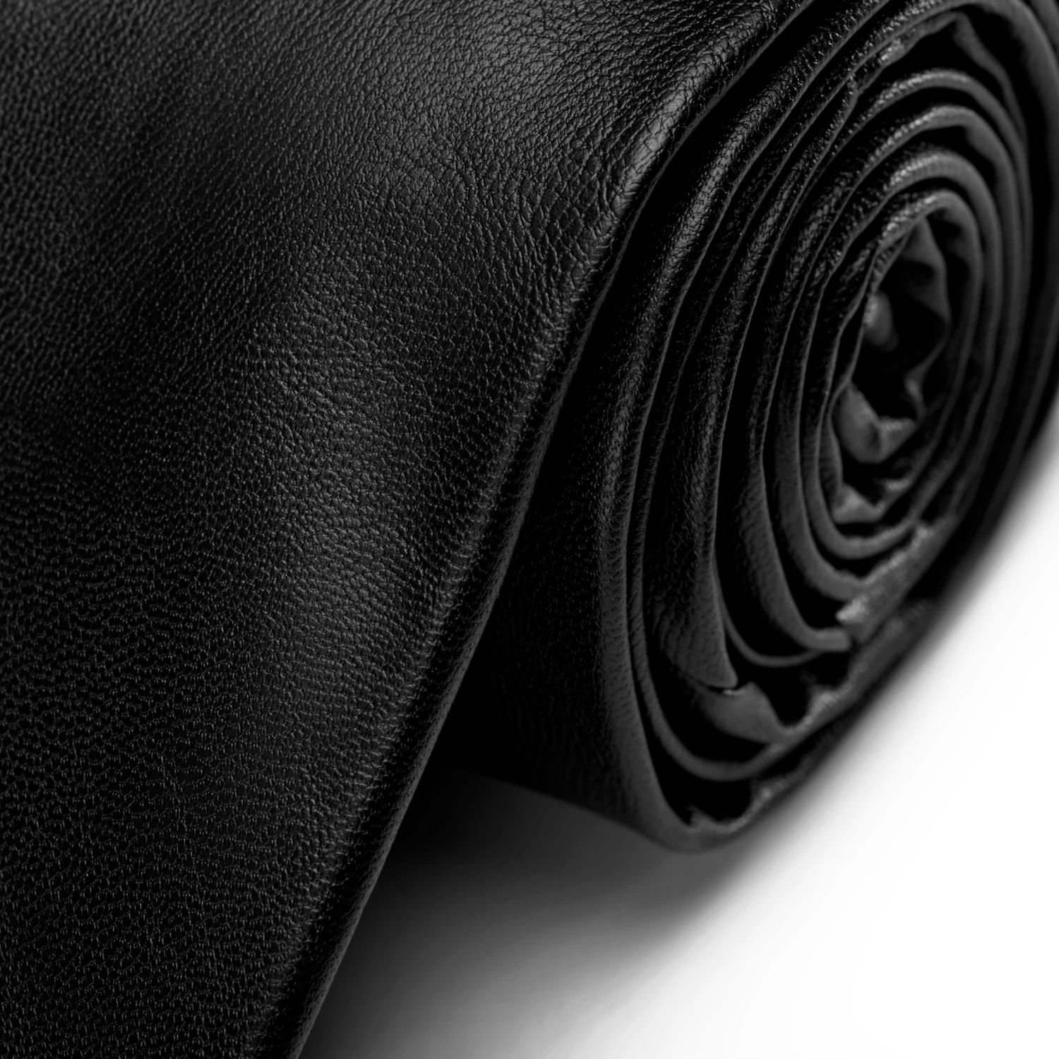 Standard Black Faux Leather Tie - Image 2