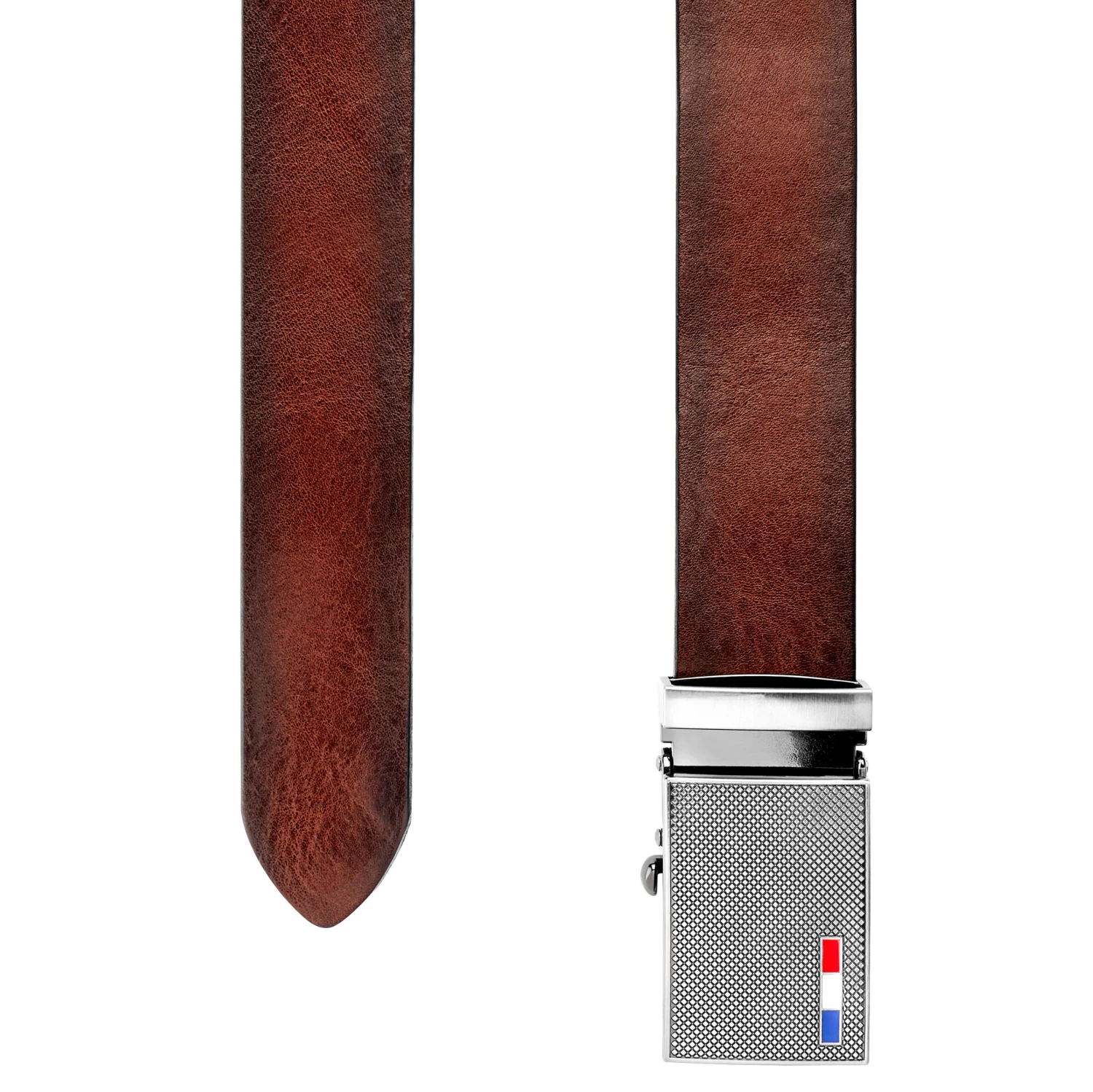 Vintage Brown Full Grain Leather Auto-lock Belt - Image 2