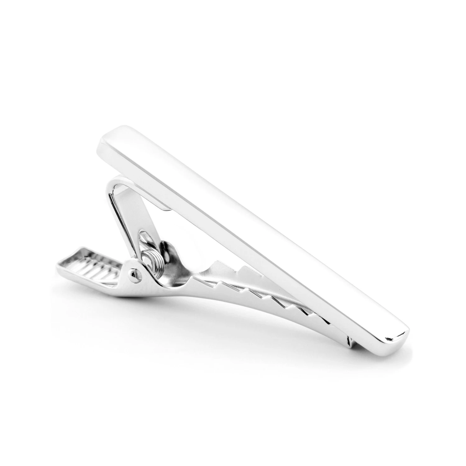 Rectangle Sleek 925s Silver Cufflinks And Short Tie Clip Set - Image 7