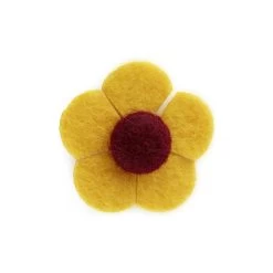 Canary Yellow & Gulf Red Felt Flower Lapel Pin