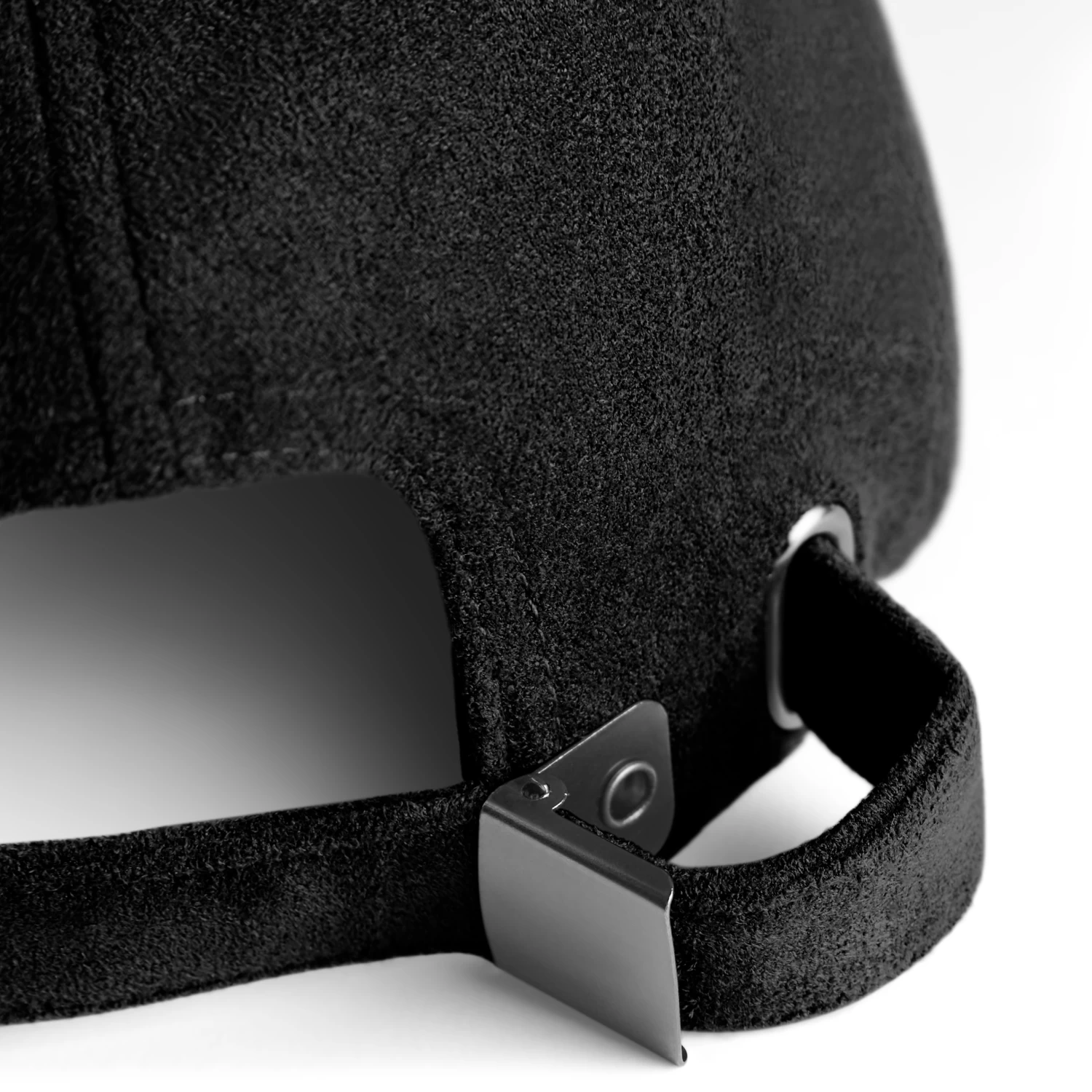 Lacuna | Black Faux Suede-Brimmed Cotton Baseball Cap - Image 4
