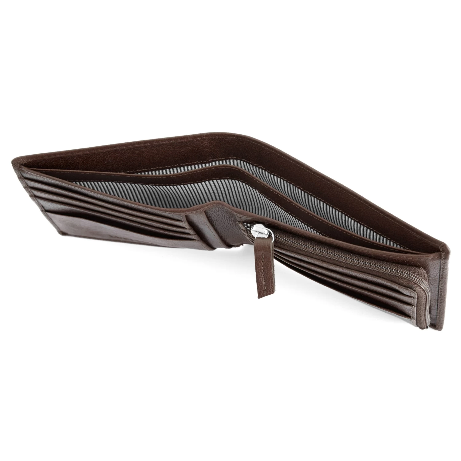 California | Brown Inside Zip Leather Wallet - Image 3