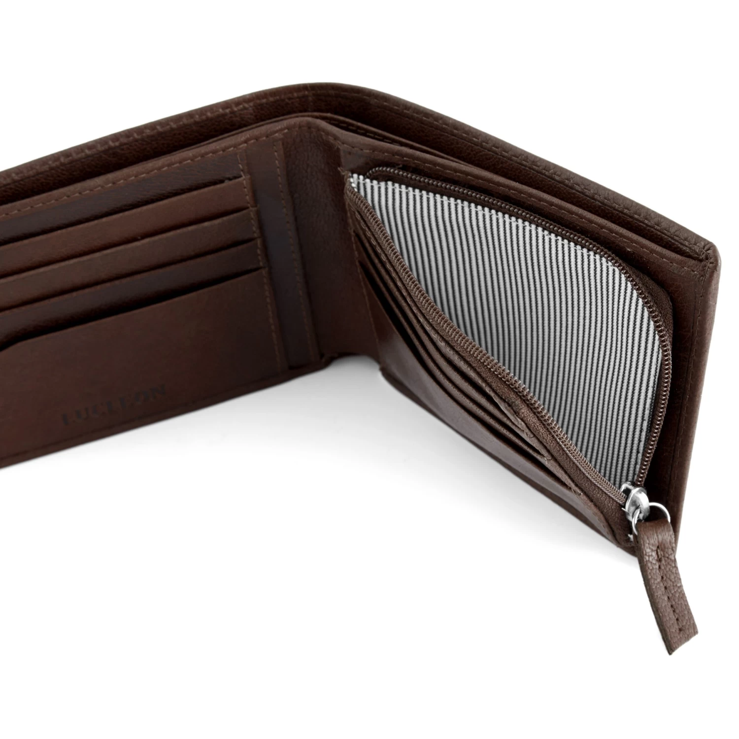 California | Brown Inside Zip Leather Wallet - Image 4