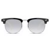 Black And Smokey Bamboo Browline Sunglasses