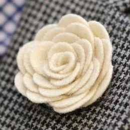 Ivory Rose Lapel Pin - Image 4