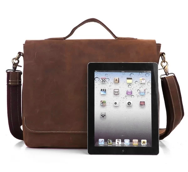 Baiu Matte Brown Leather Bag - Image 7