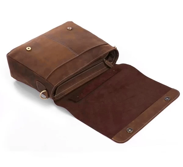 Baiu Matte Brown Leather Bag - Image 8