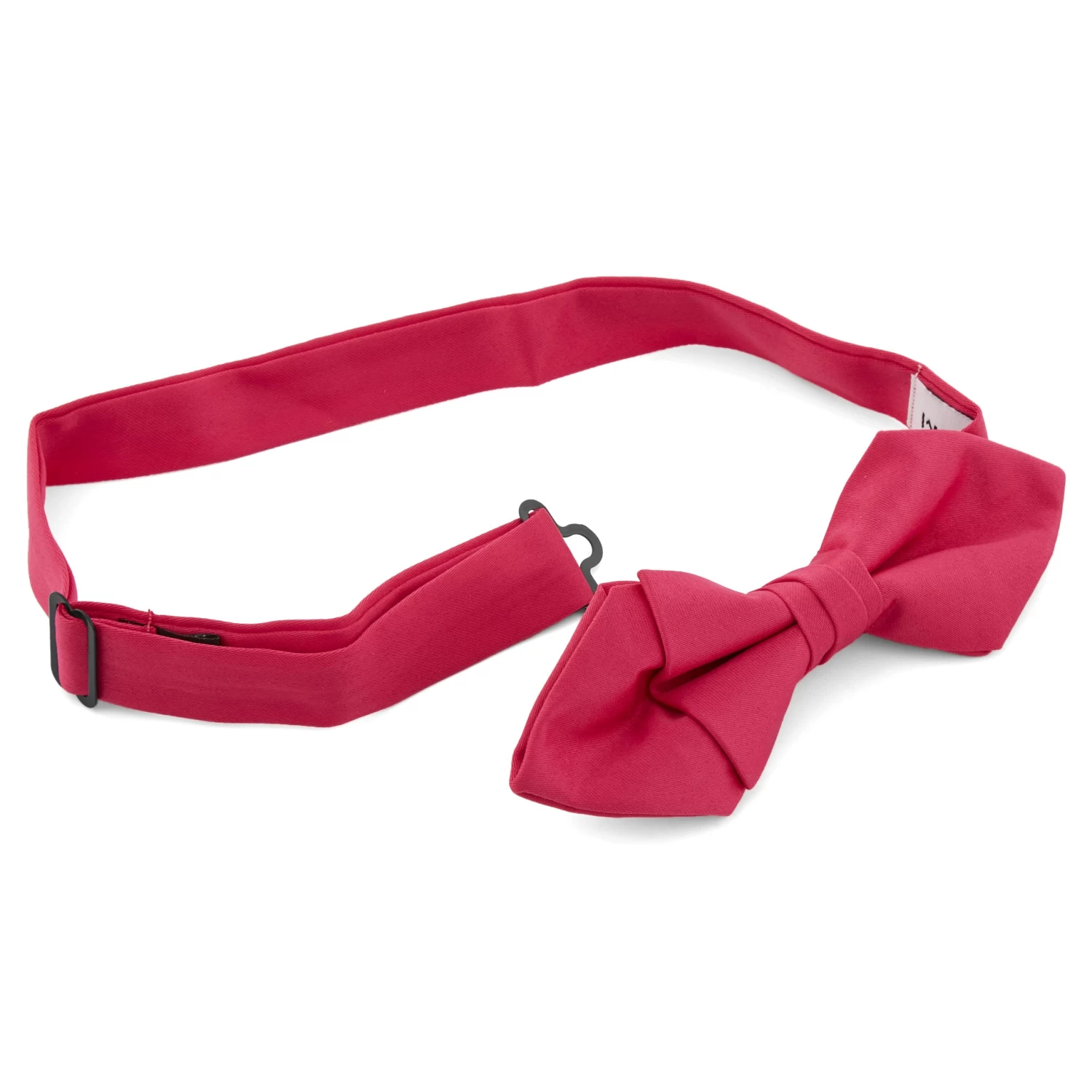 Neon Pink Basic Pointy Pre-Tied Bow Tie - Image 2