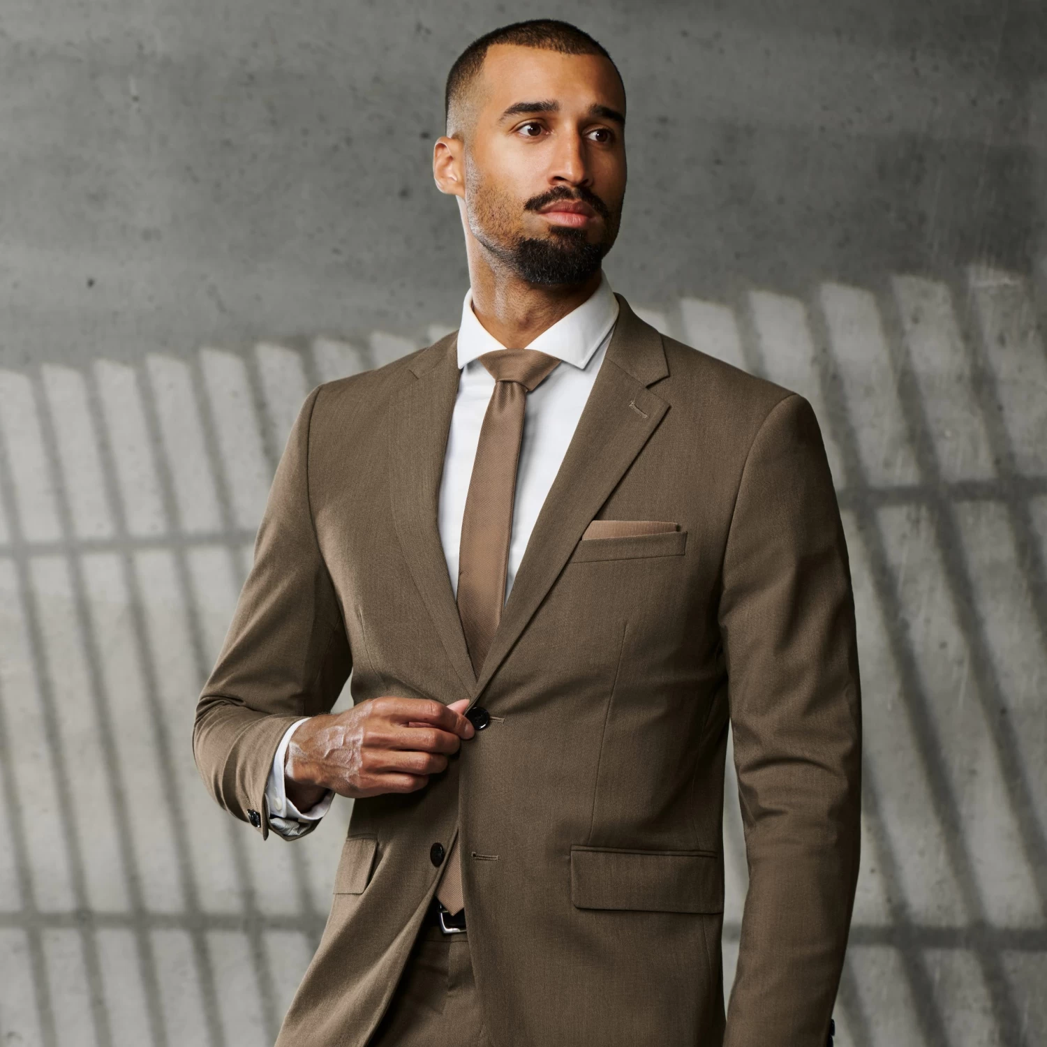 6 Cm Tan Grosgrain Skinny Tie - Image 2