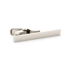 Short Silver-Tone Metal Alloy Tie Clip