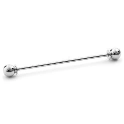 Silver-Tone Globe Head Collar Bar