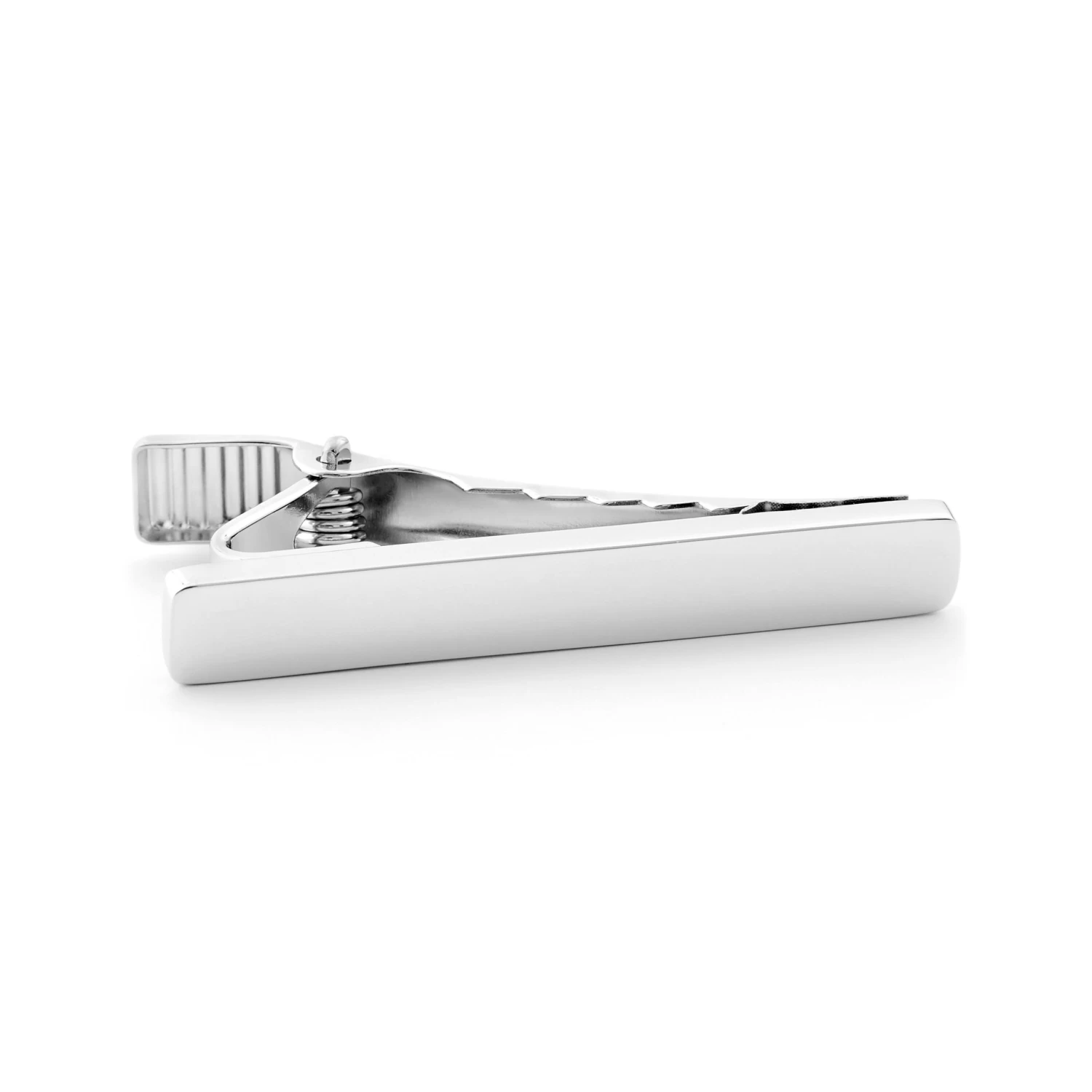 Rectangle Sleek 925s Silver Cufflinks And Short Tie Clip Set - Image 8