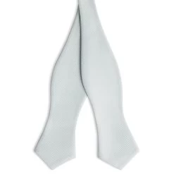 Silver-tone Self-Tie Grosgrain Diamond Tip Bow Tie