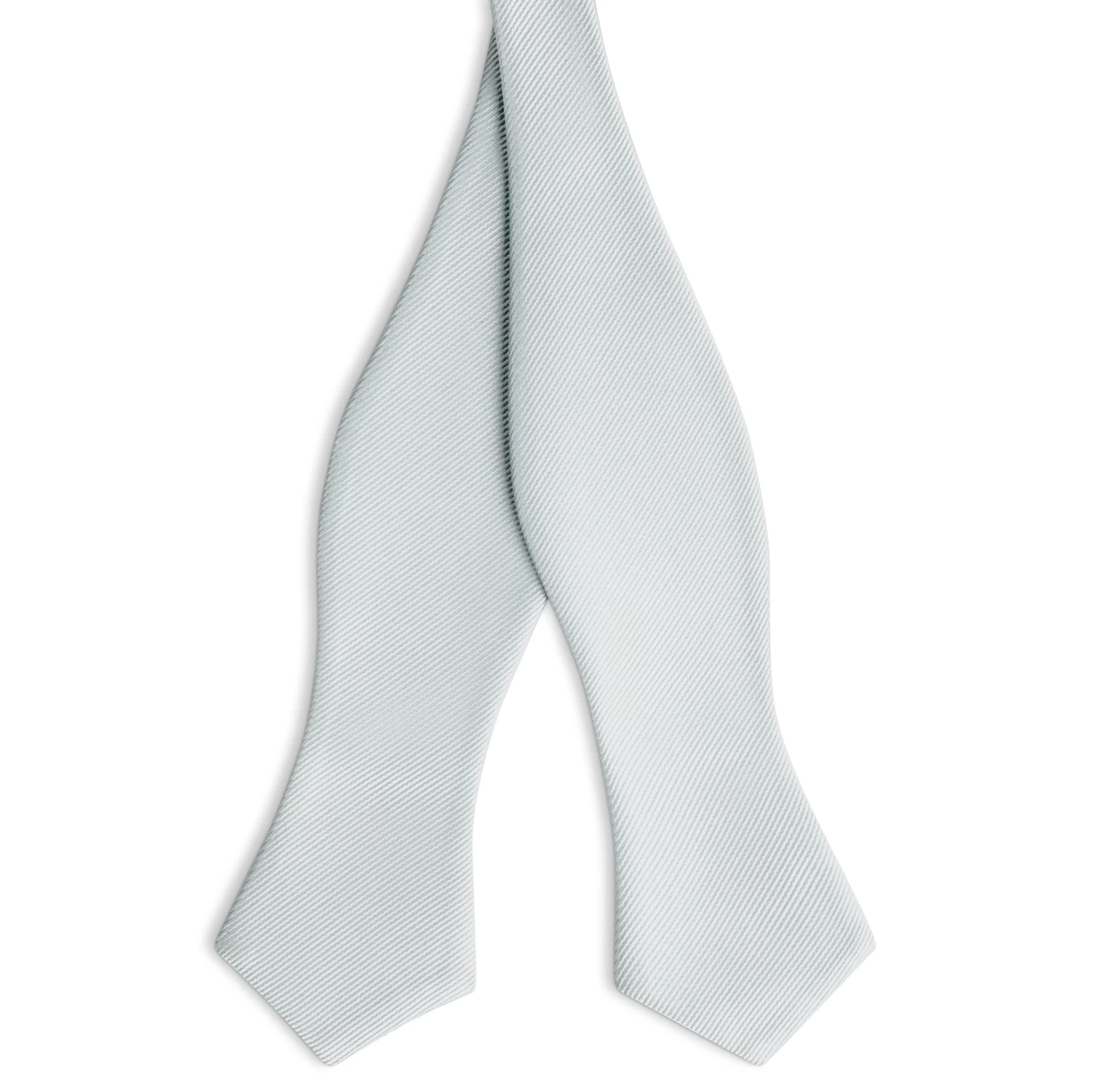 Silver-tone Self-Tie Grosgrain Diamond Tip Bow Tie