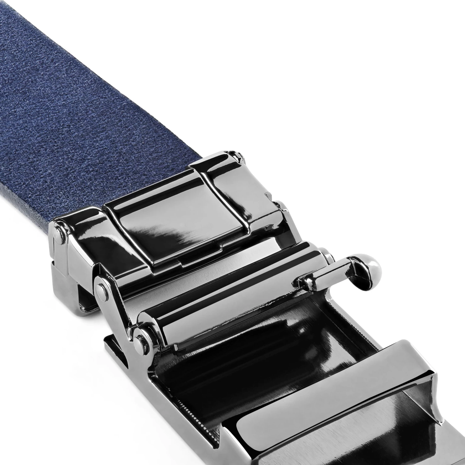 Navy Full-Grain Leather Auto Lock Belt - Image 4