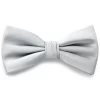 Silver-tone Pre-Tied Satin Bow Tie