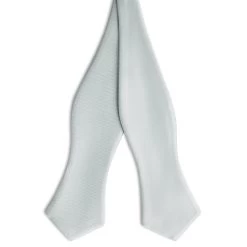 Silver-tone Self-Tie Satin Diamond Tip Bow Tie