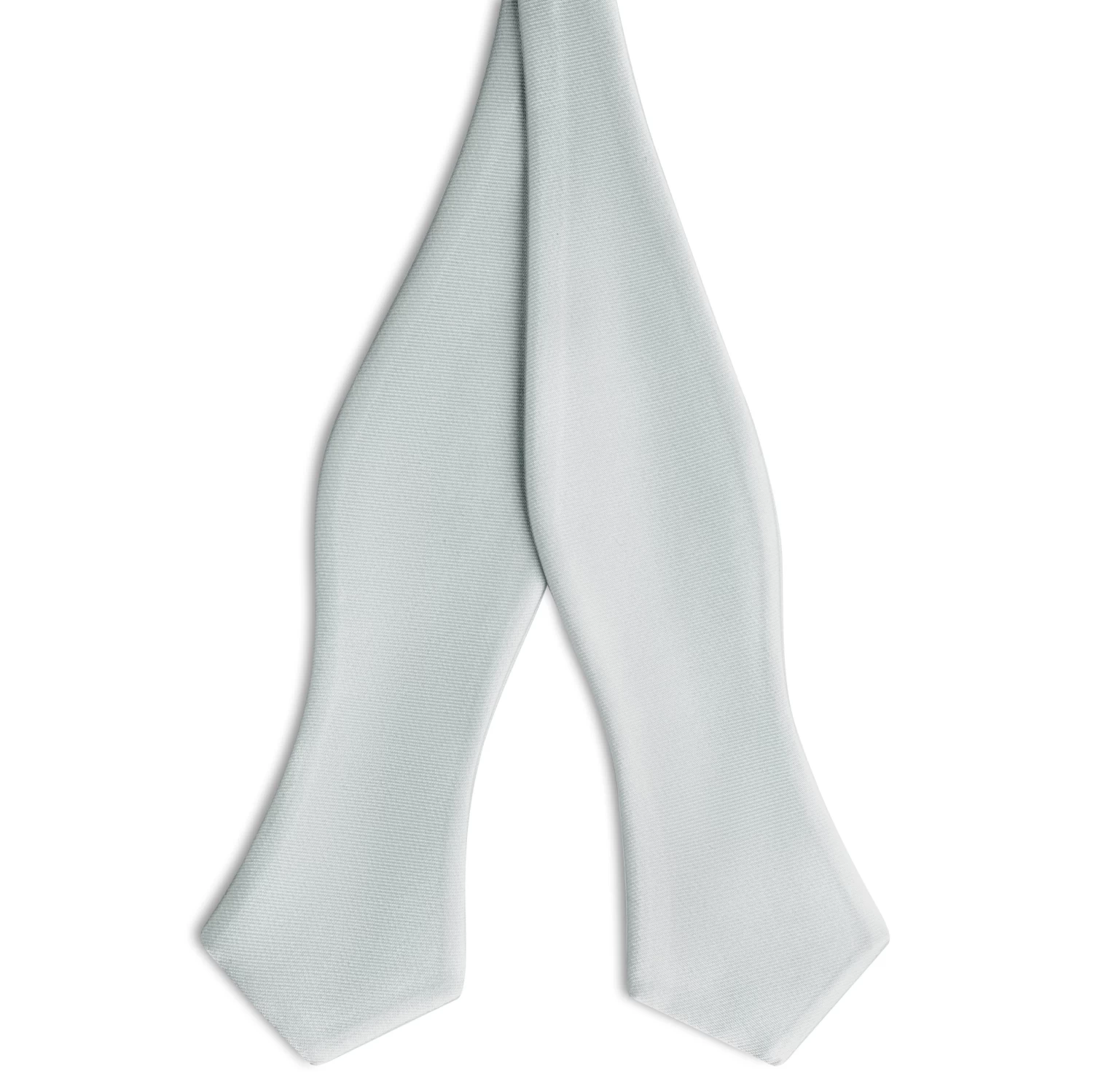 Silver-tone Self-Tie Satin Diamond Tip Bow Tie