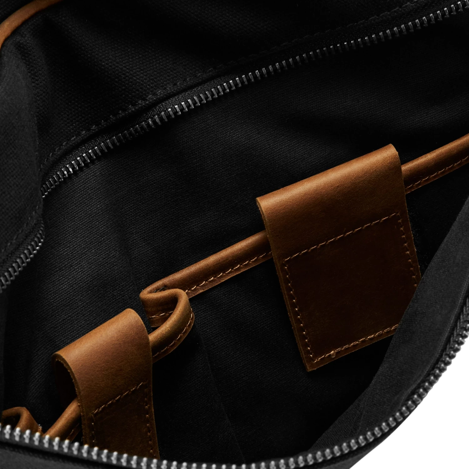 Tarpa | Black Canvas & Tan Leather Laptop Sleeve - Image 10